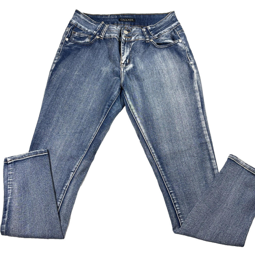 Crocker Jeans Womens 15 Blue Faded Wash Skinny Denim Y2K Grunge Streetwear